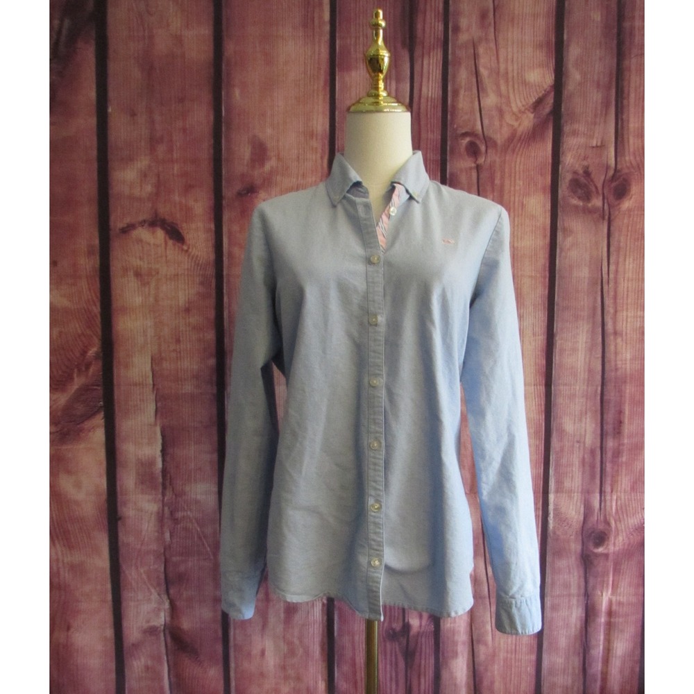 Vineyard Vines Women's Murray Oxford Button Down Shirt Blue Sz 6 Preppy Academia - Picture 3 of 11